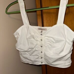 BCBG white cropped tank top